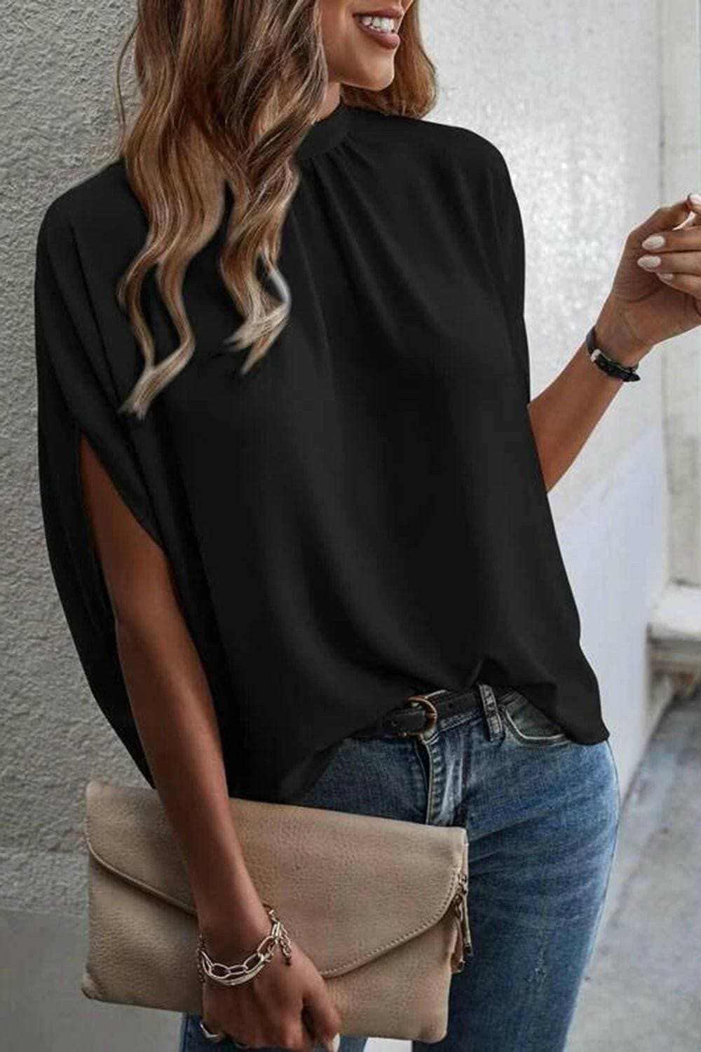 Elegant Tie-Back Sheer Blouse with Slit SleevesElegant Tie-Back Sheer Blouse with Slit Sleeves
 Step into Effortless Elegance with our Stunning Sheer Blouse
 
 
Trendy Tied Back Design: Make a stylish statement wLove Salve Elegant Tie-Back Sheer BlouseColor