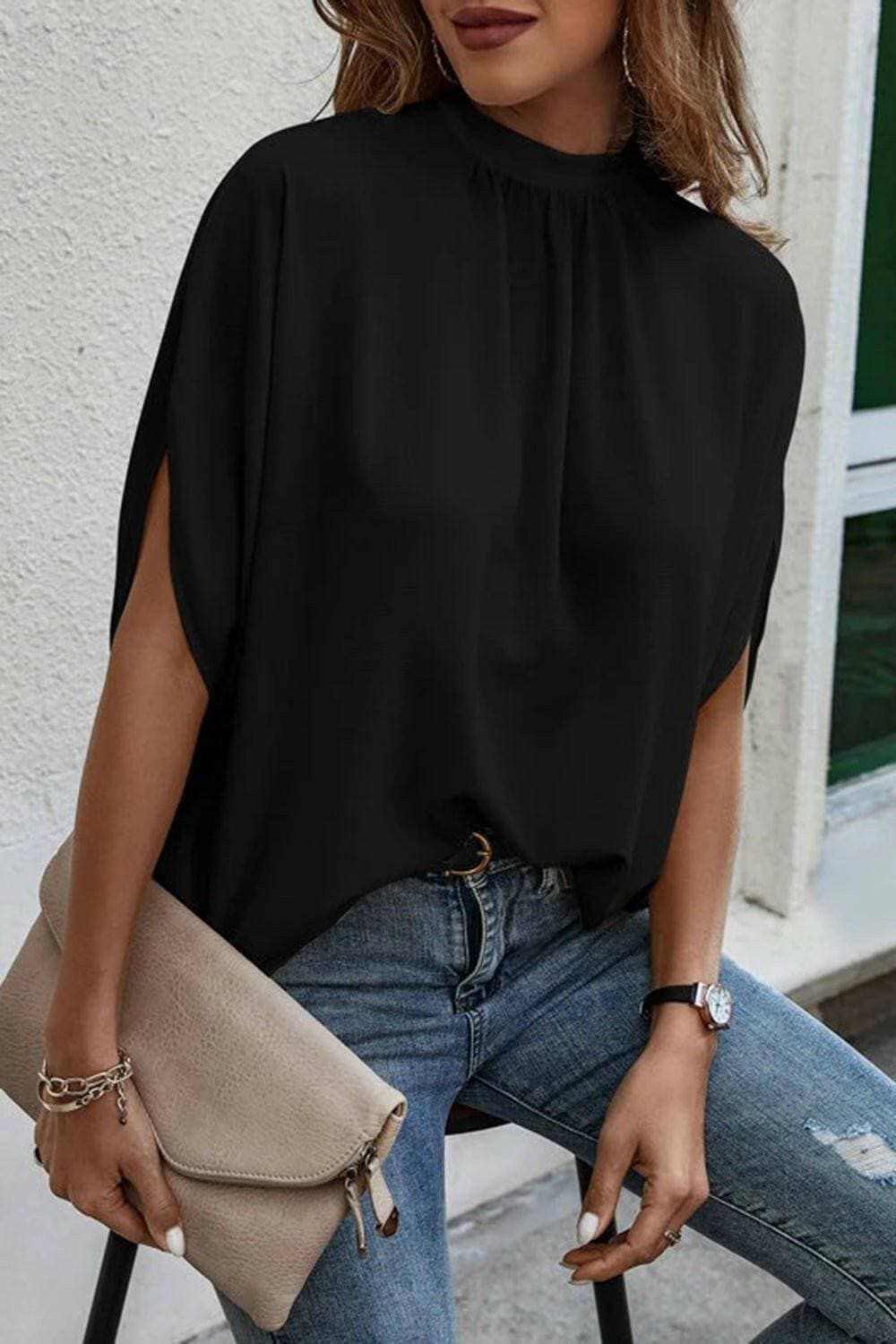 Elegant Tie-Back Sheer Blouse with Slit SleevesElegant Tie-Back Sheer Blouse with Slit Sleeves
 Step into Effortless Elegance with our Stunning Sheer Blouse
 
 
Trendy Tied Back Design: Make a stylish statement wLove Salve Elegant Tie-Back Sheer BlouseColor