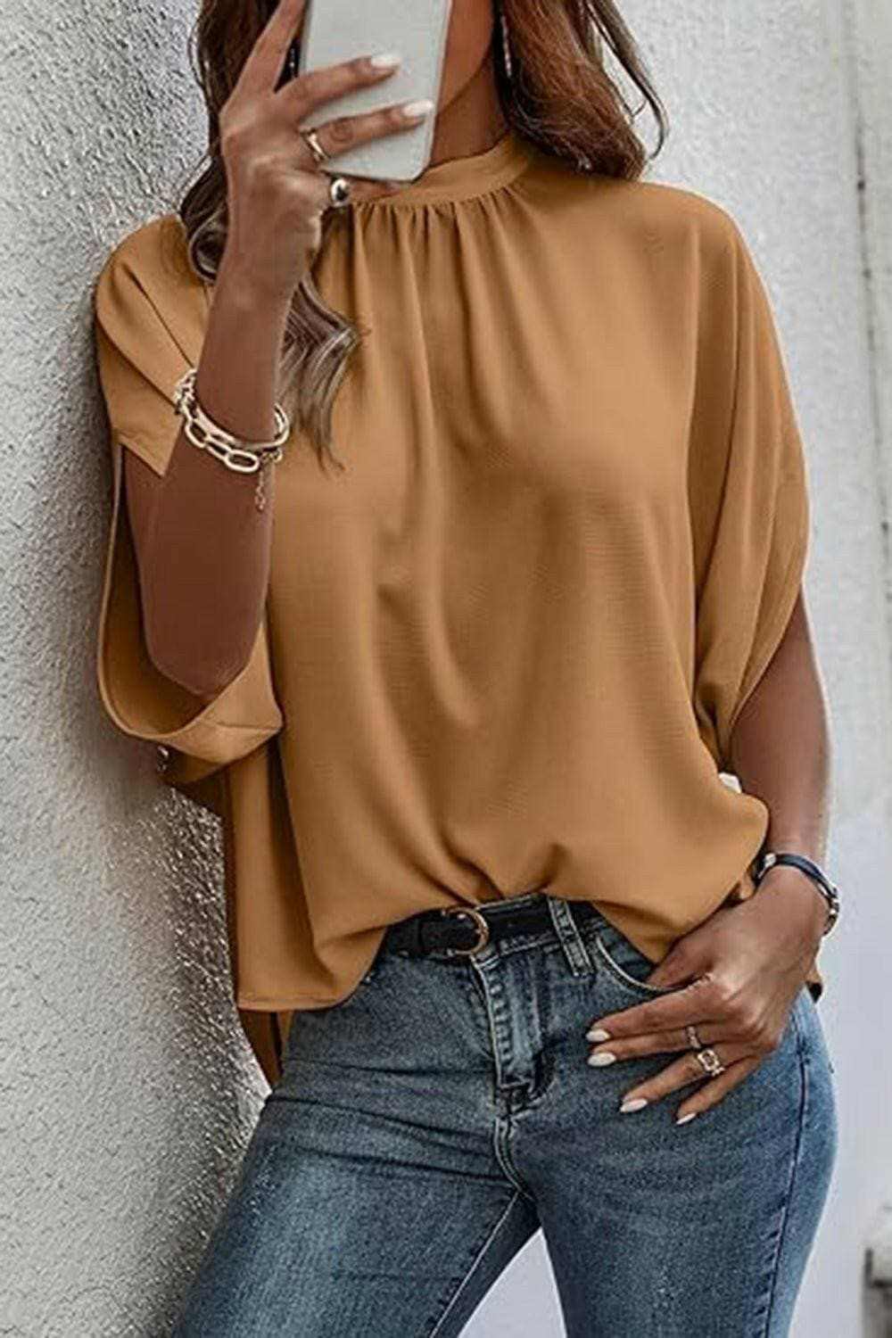 Elegant Tie-Back Sheer Blouse with Slit SleevesElegant Tie-Back Sheer Blouse with Slit Sleeves
 Step into Effortless Elegance with our Stunning Sheer Blouse
 
 
Trendy Tied Back Design: Make a stylish statement wLove Salve Elegant Tie-Back Sheer BlouseColor