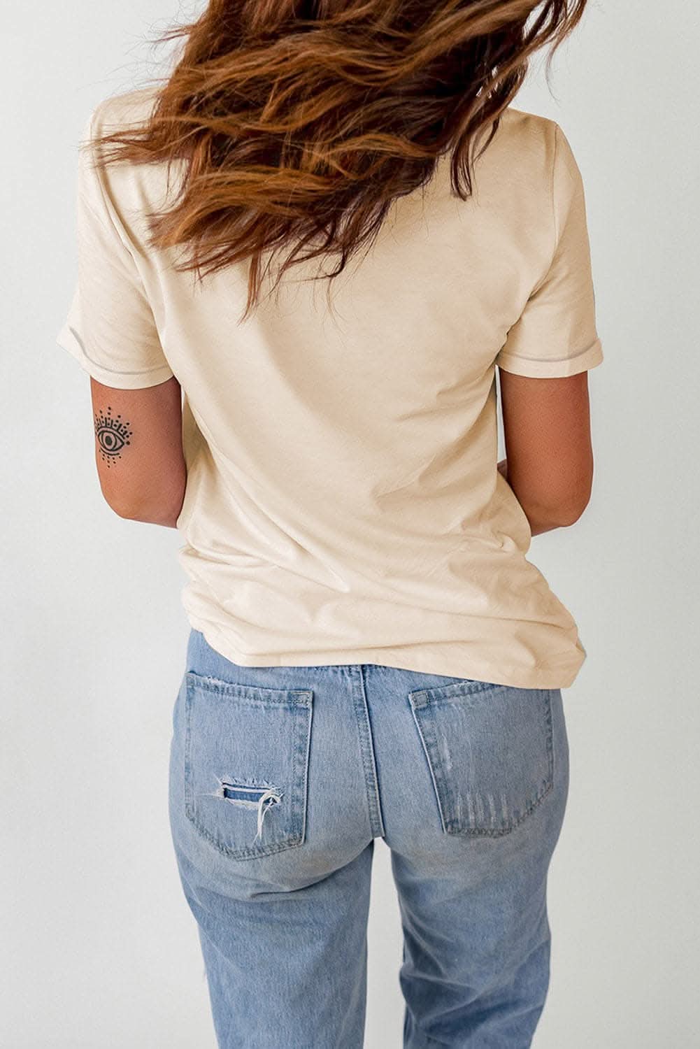 Pumpkin print casual tee with cuffs - Love Salve 