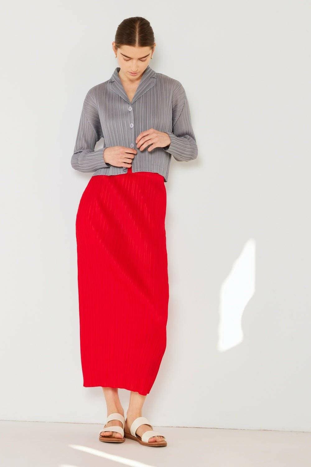 Elegant Pleated Midi Pencil Skirt for Women - Love Salve 