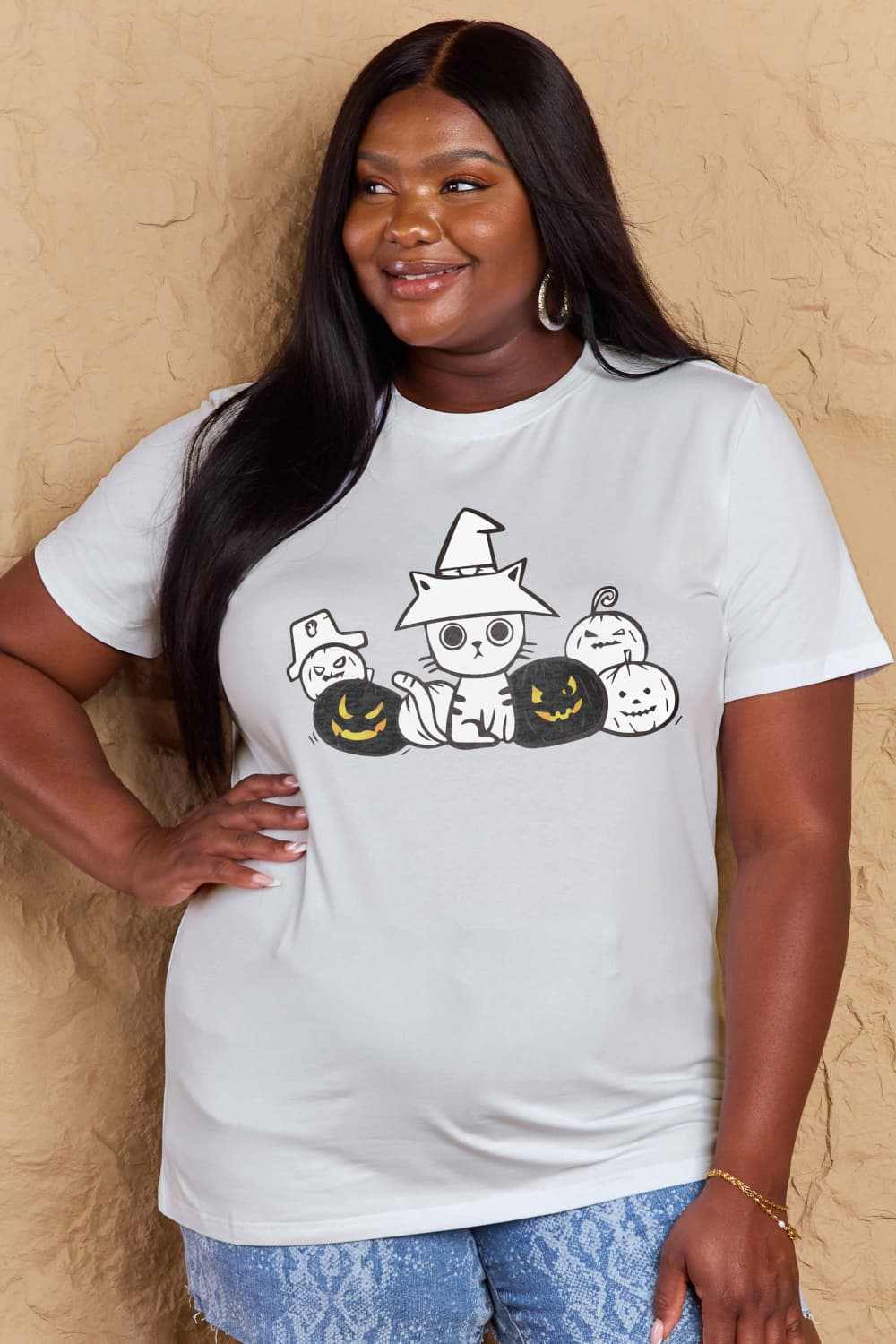Cozy cat pumpkin tee - fall style - Love Salve 