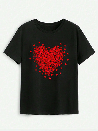 Charming Heart Print Short Sleeve TeeExperience Comfort and Style with Our Charming Heart Print Short Sleeve Tee
 
 
Basic Style: Elevate your everyday look with a touch of charm.
 
Sheer: Enjoy the perLove Salve Charming Heart Print Short Sleeve TeeGraphic