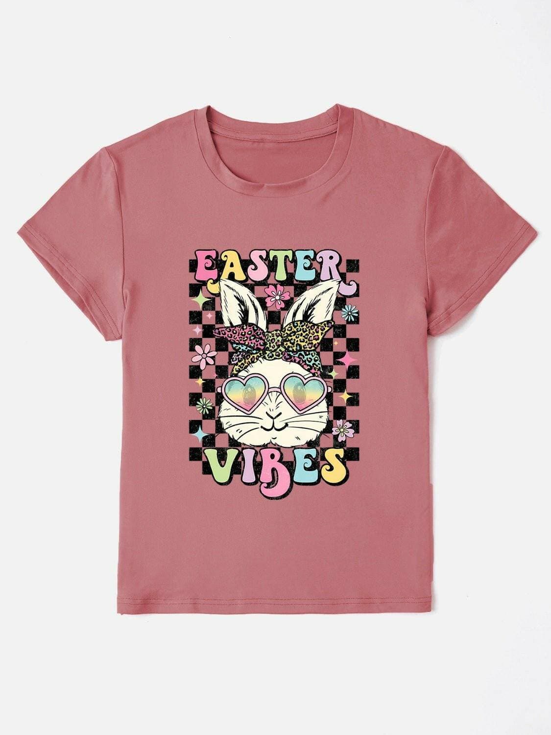 EASTER VIBES Chic Round Neck Tee - Love Salve 