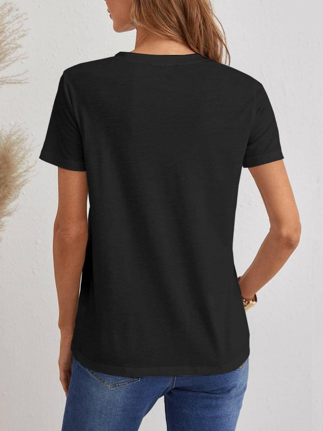 Feline Chic V-Neck Short Sleeve TeeUpgrade Your Everyday Look with the Feline Chic V-Neck Short Sleeve Tee
 Indulge in both style and comfort with this Feline Chic V-Neck Short Sleeve Tee. Let's dive Love Salve -Neck Short Sleeve TeeGraphic