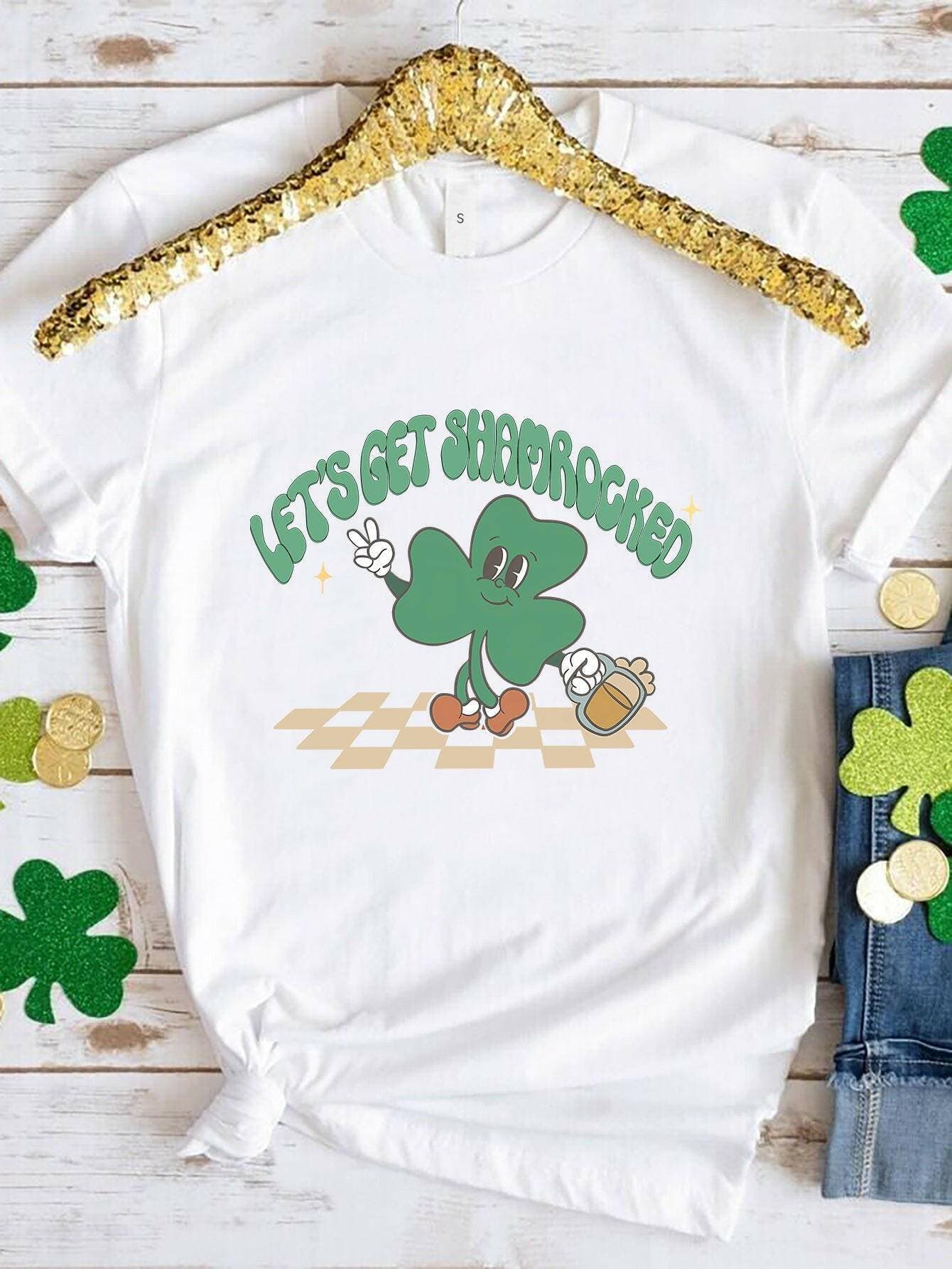 SHAMROCK VIBES Polyester Round Neck Tee - Love Salve 