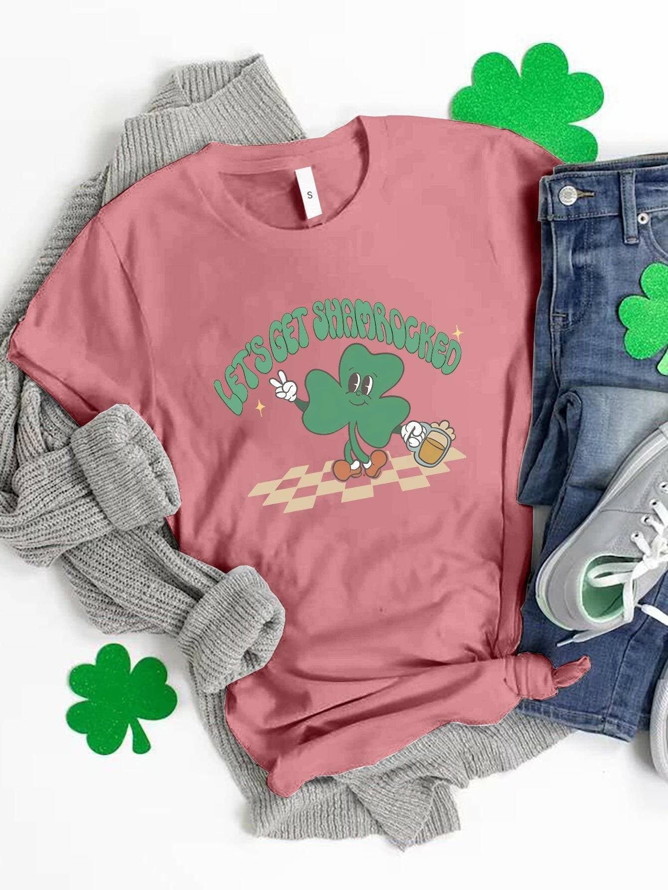 SHAMROCK VIBES Polyester Round Neck Tee - Love Salve 