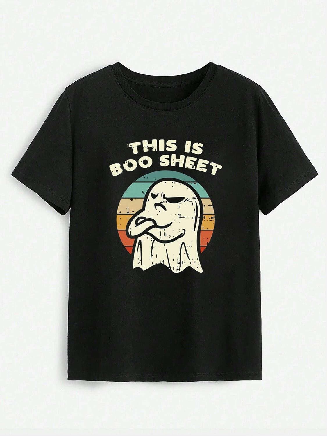 Whimsical "THIS IS BOO SHEET" Graphic TeeUnleash Your Style with the Whimsical "THIS IS BOO SHEET" Graphic Tee
 Indulge in a fashion-forward statement with the THIS IS BOO SHEET Round Neck T-Shirt. Elevate Love Salve BOO SHEET" Graphic TeeGraphic