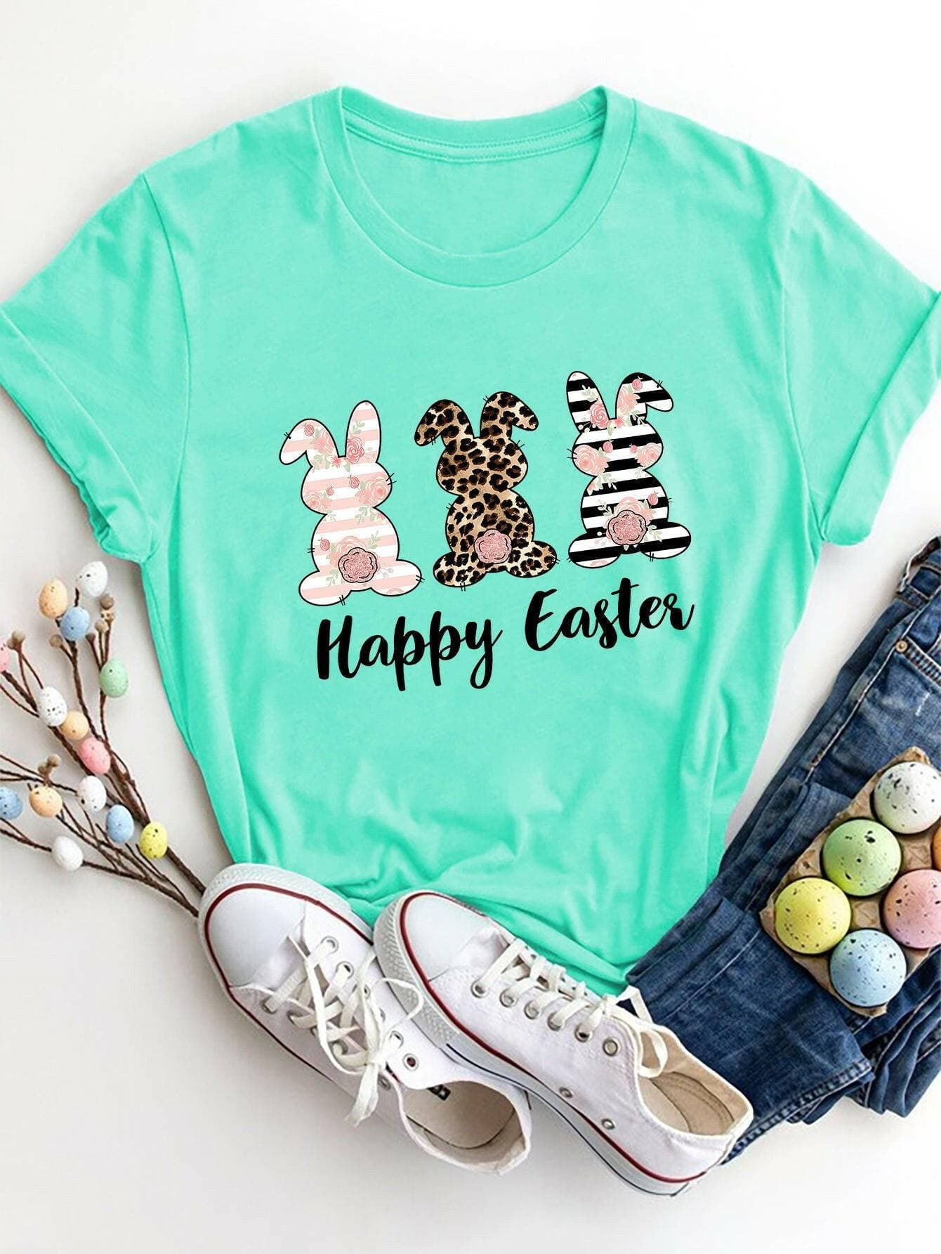 EASTER JOY Round Neck Short Sleeve Tee - Love Salve 