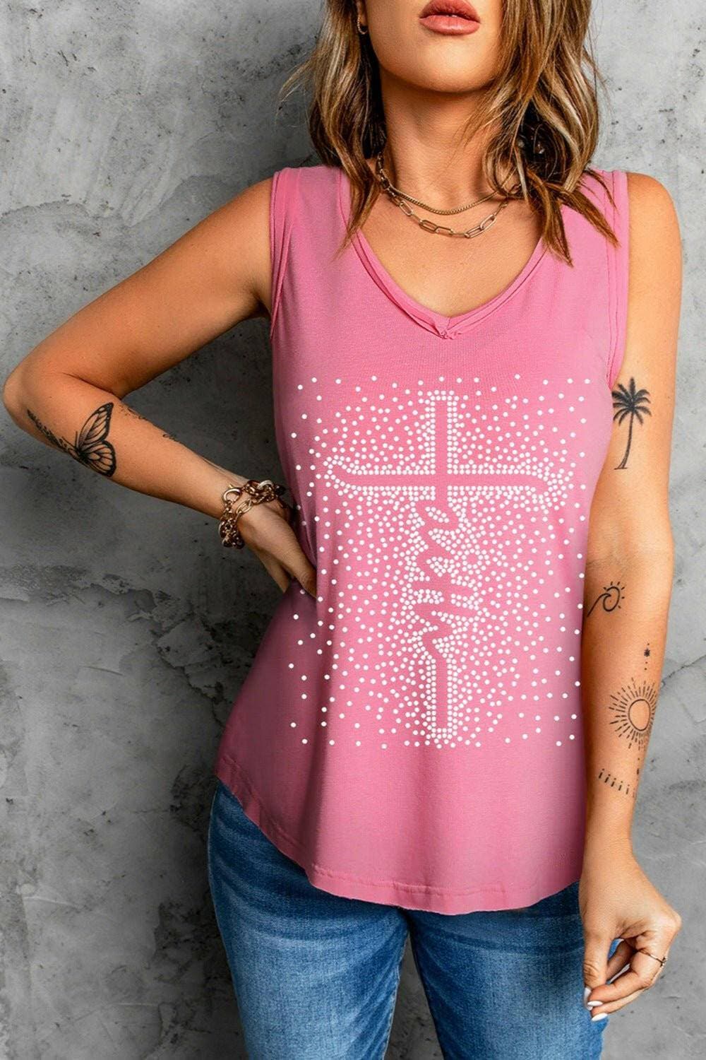 FAITH Sheer Finish Tank TopFAITH Sheer Finish Tank Top
 
 
Timeless Elegance: Elevate your everyday style effortlessly with this classic tank top.
 
Sheer Perfection: Strike the perfect balancLove Salve FAITH Sheer Finish Tank TopGraphic