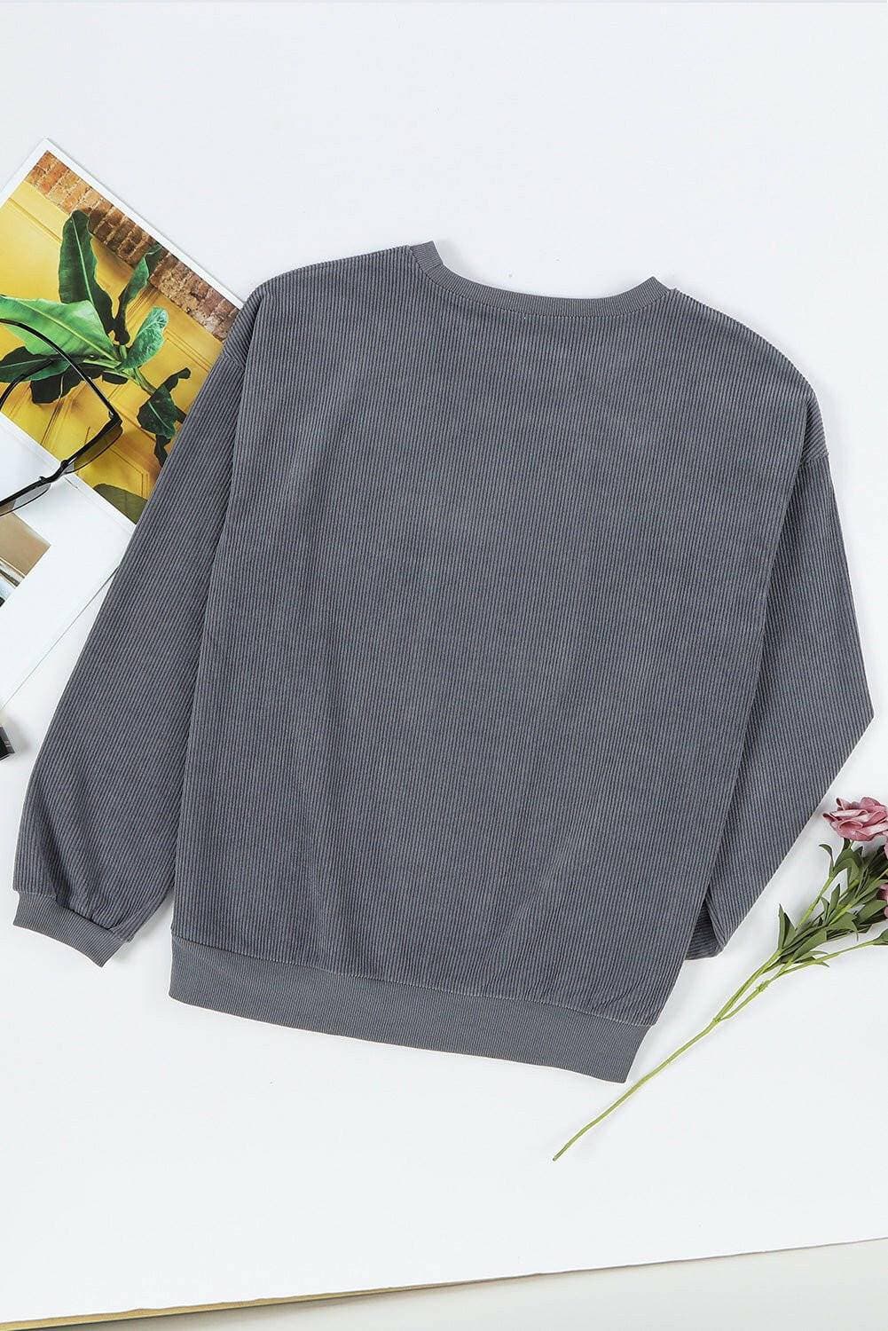 Cozy Comfort Round Neck Dropped Shoulder Sweatshirt - Love Salve 