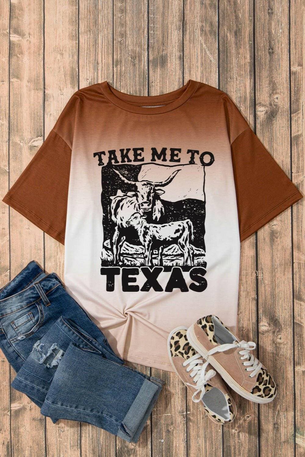 TEXAS DREAMS Round Neck Short Sleeve T-Shirt - Love Salve 