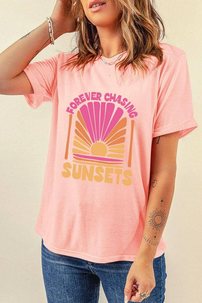 SUNSET CHIC Round Neck Tee - Love Salve 