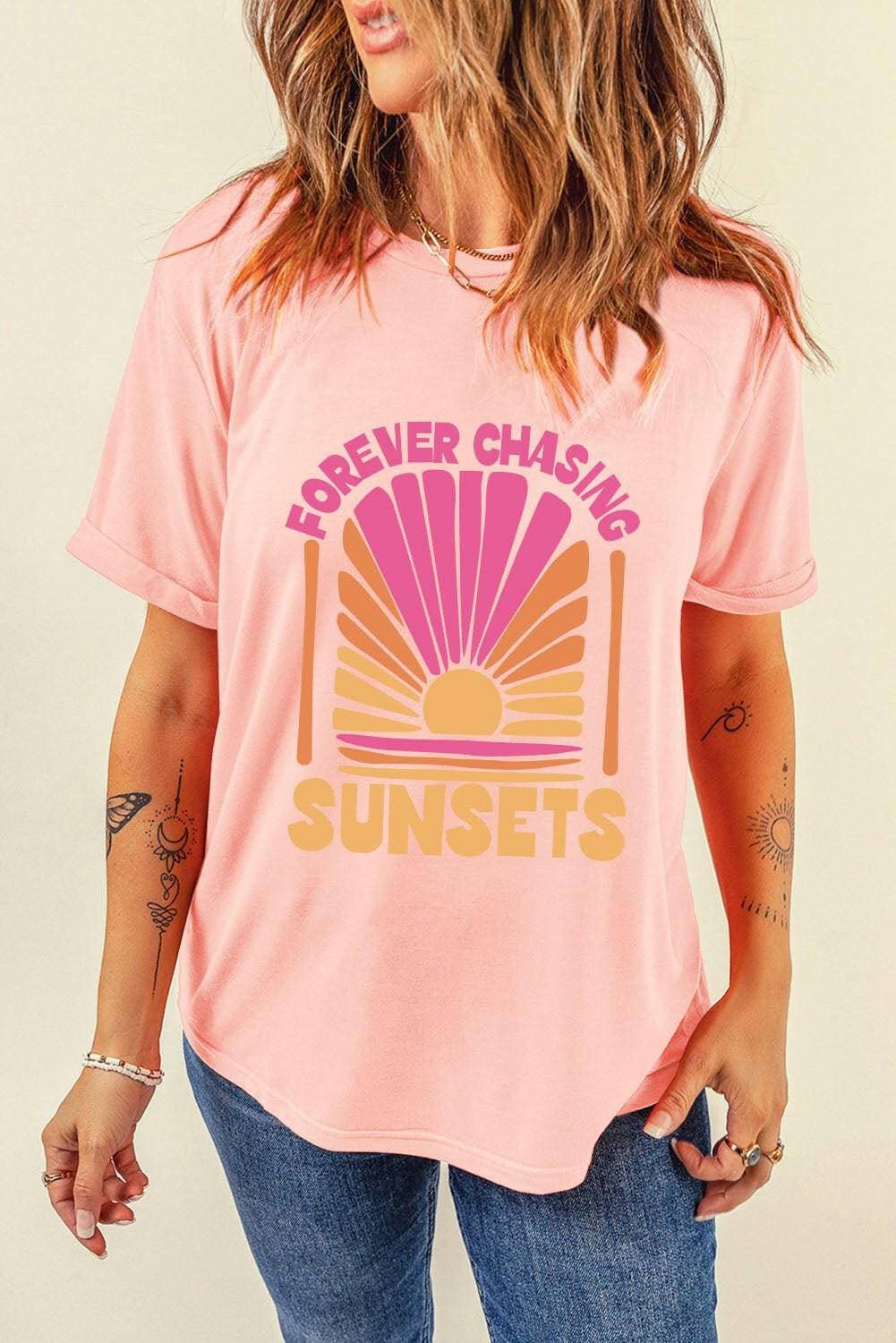 SUNSET CHIC Round Neck Tee - Love Salve 