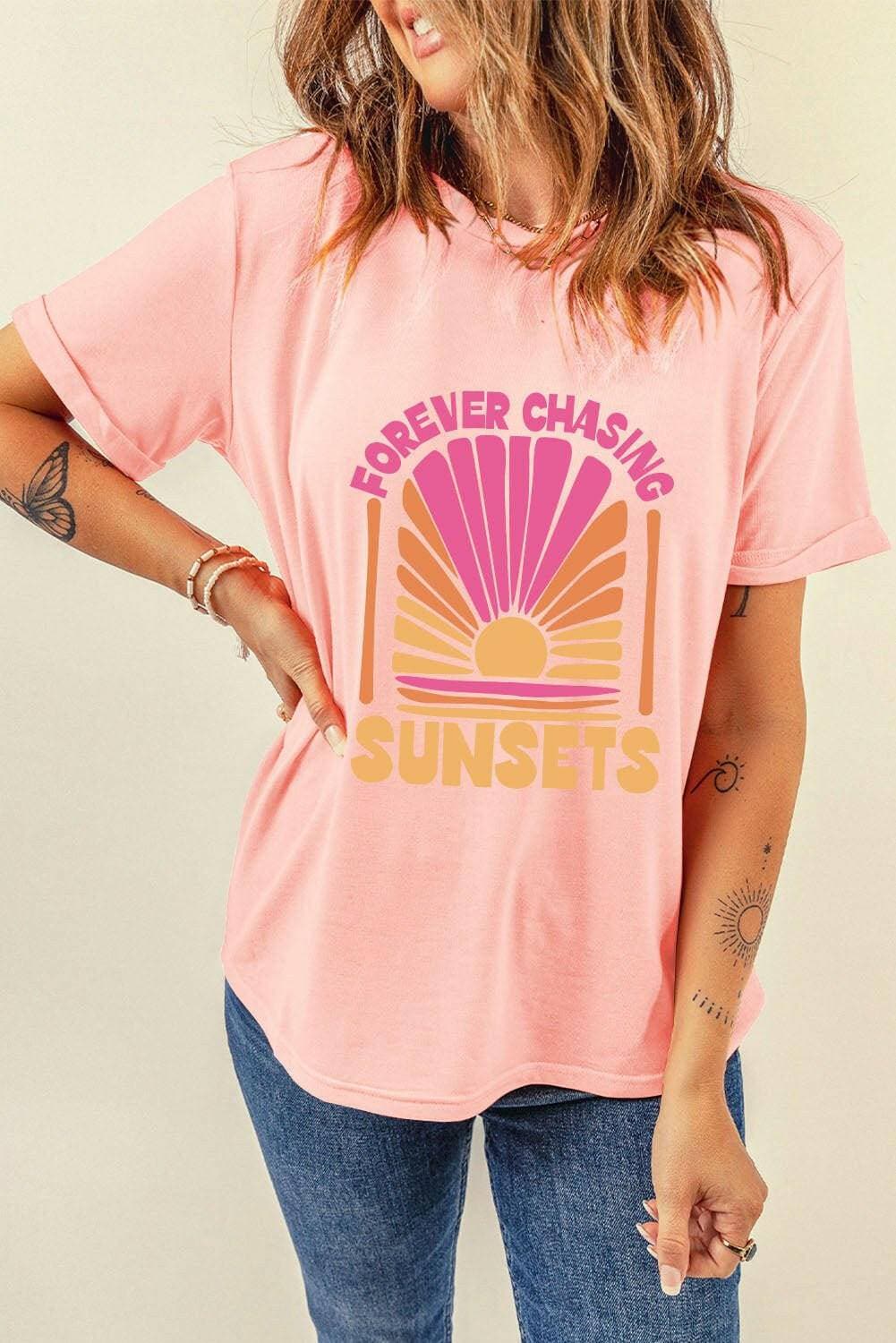 SUNSET CHIC Round Neck Tee - Love Salve 