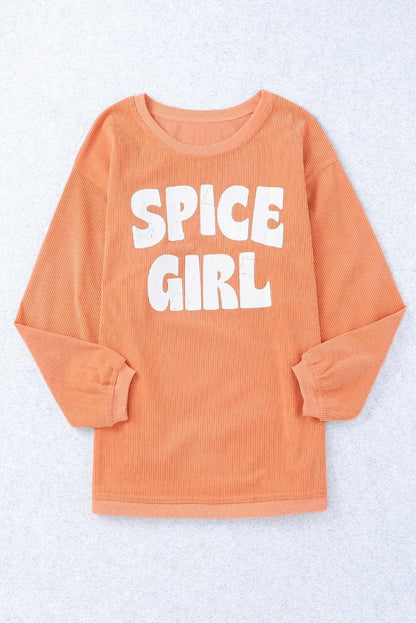 Cozy Chic SPICE GIRL Drop Shoulder Round Neck SweatshirtStay Cozy and Trendy with the Cozy Chic SPICE GIRL Drop Shoulder Round Neck Sweatshirt
 Upgrade your wardrobe with a touch of style and comfort with the Cozy Chic SPLove Salve Cozy Chic SPICE GIRL Drop Shoulder Round Neck SweatshirtGraphic