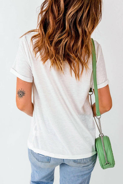 Boot Print Crew Neck Short Sleeve Tee with a Twist - Love Salve 