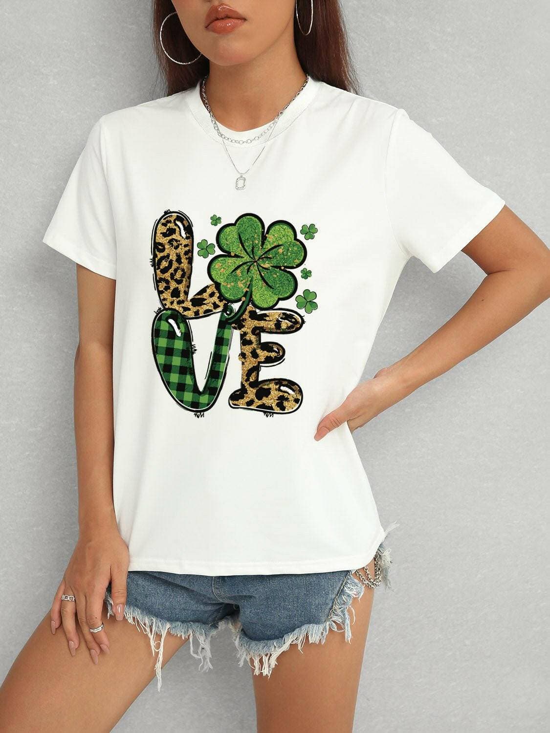 LOVE Short Sleeve Tee with Round Neck - Love Salve 