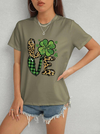 LOVE Short Sleeve Tee with Round Neck - Love Salve 