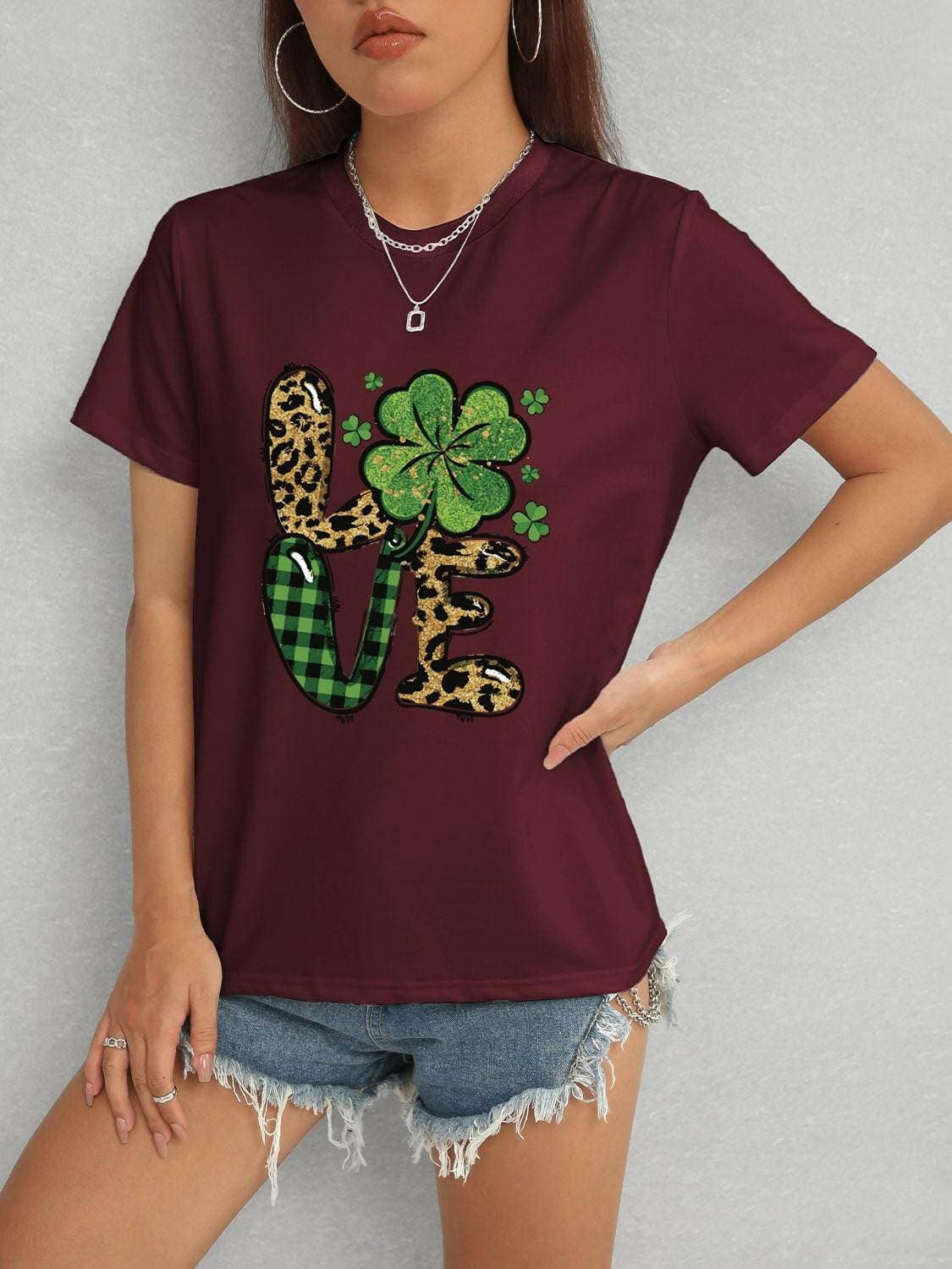 LOVE Short Sleeve Tee with Round Neck - Love Salve 