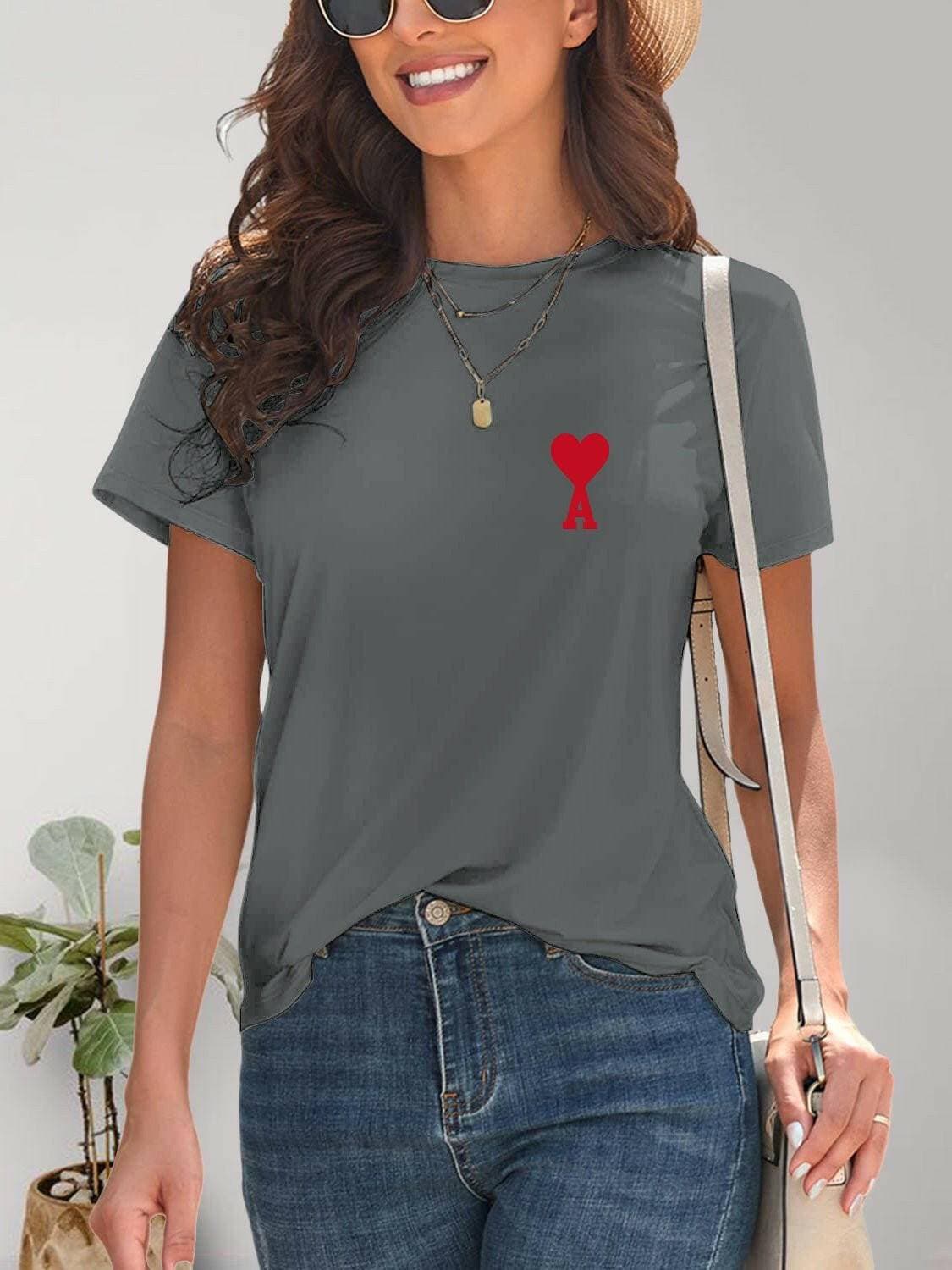 Lovely Heart Print Casual TeeUpgrade Your Casual Style with Our Lovely Heart Print Tee
 
 
Versatile Design: Elevate your everyday look effortlessly with this charming t-shirt.
 
Perfect BalanceLove Salve Lovely Heart Print Casual TeeGraphic