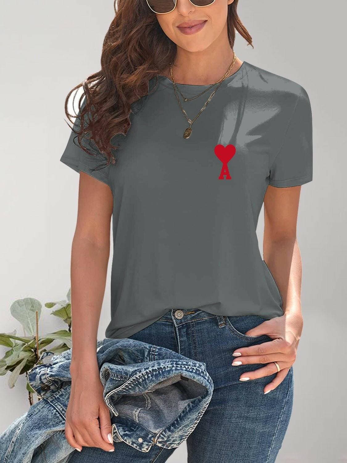 Lovely Heart Print Casual TeeUpgrade Your Casual Style with Our Lovely Heart Print Tee
 
 
Versatile Design: Elevate your everyday look effortlessly with this charming t-shirt.
 
Perfect BalanceLove Salve Lovely Heart Print Casual TeeGraphic