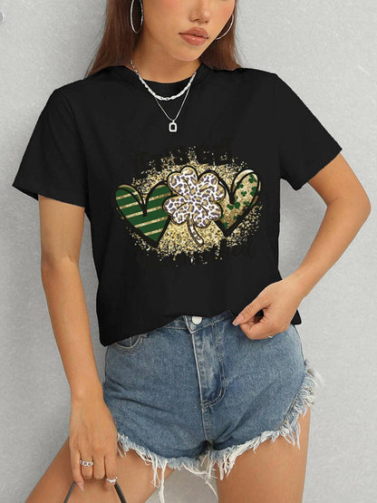 Lucky Clover Classic Fit TeeUpgrade Your Casual Wardrobe with the Lucky Clover Classic Fit Tee
 Step up your casual style game with our Lucky Clover Round Neck Short Sleeve T-Shirt. Crafted witLove Salve Lucky Clover Classic Fit TeeGraphic