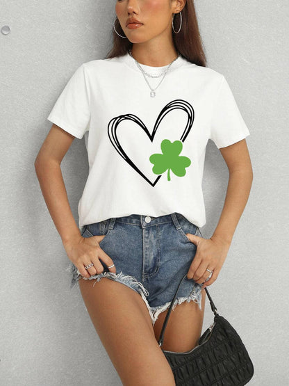 Lucky Clover Heart Stretchy TeeUpgrade Your Casual Style with the Lucky Clover Heart Stretchy Tee
 Experience the perfect blend of comfort and style with our Lucky Clover Heart Stretchy Tee. This Love Salve Lucky Clover Heart Stretchy TeeGraphic