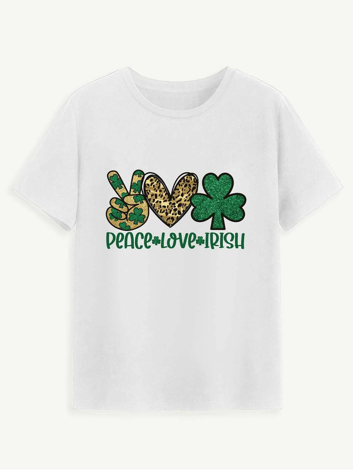 PEACE LOVE IRISH Classic Round Neck Short Sleeve Tee - Love Salve 