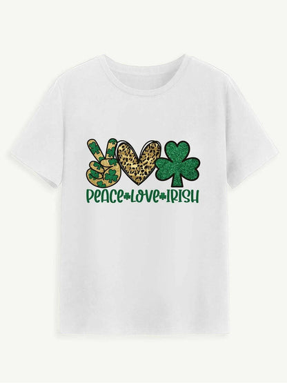 PEACE LOVE IRISH Classic Round Neck Short Sleeve Tee - Love Salve 