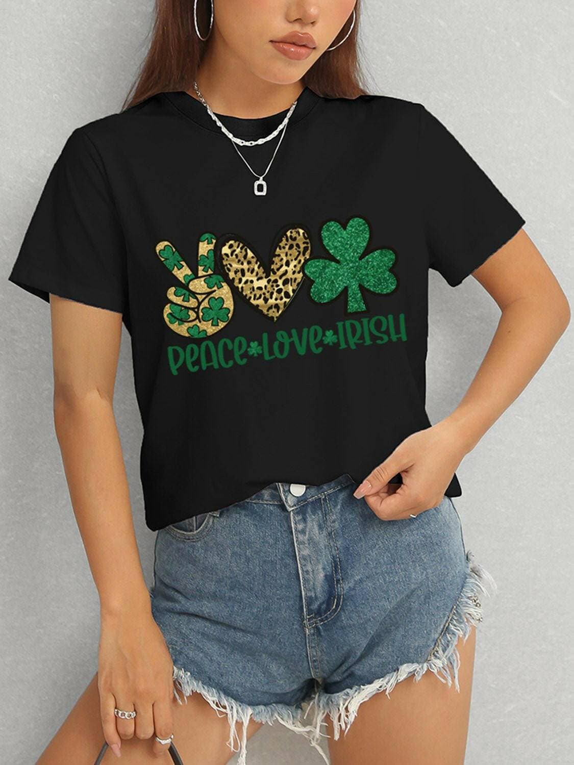 PEACE LOVE IRISH Classic Round Neck Short Sleeve Tee - Love Salve 