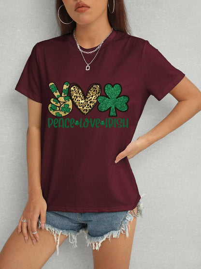 PEACE LOVE IRISH Classic Round Neck Short Sleeve Tee - Love Salve 