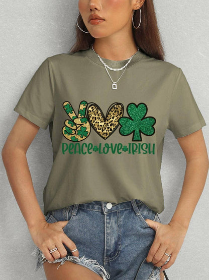 PEACE LOVE IRISH Classic Round Neck Short Sleeve Tee - Love Salve 