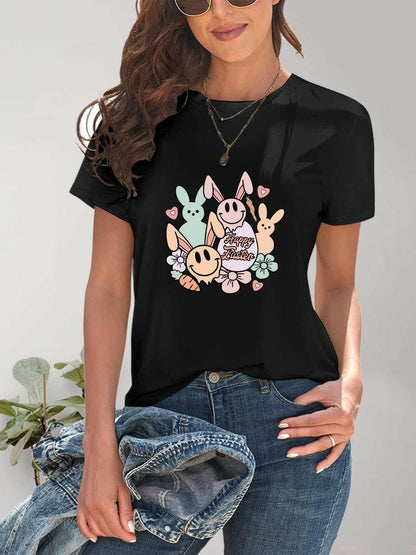 Round Neck Sheer Short Sleeve Tee with Graphic DesignRound Neck Sheer Short Sleeve Tee with Graphic Design
 Refresh your casual wardrobe with our Round Neck Sheer Short Sleeve Tee featuring a captivating Graphic DesignLove Salve Round Neck Sheer Short Sleeve TeeGraphic