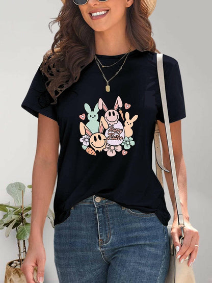 Round Neck Sheer Short Sleeve Tee with Graphic DesignRound Neck Sheer Short Sleeve Tee with Graphic Design
 Refresh your casual wardrobe with our Round Neck Sheer Short Sleeve Tee featuring a captivating Graphic DesignLove Salve Round Neck Sheer Short Sleeve TeeGraphic