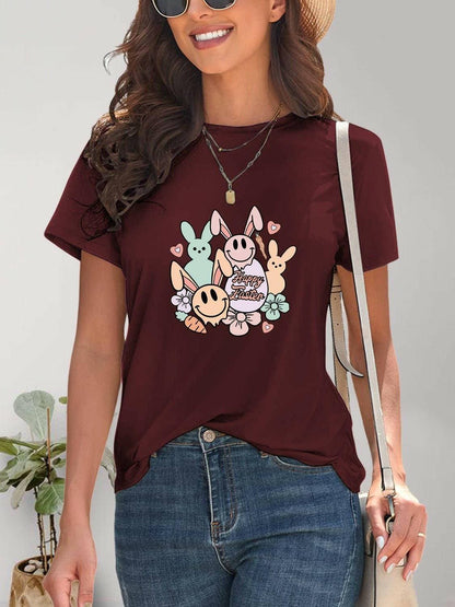 Round Neck Sheer Short Sleeve Tee with Graphic DesignRound Neck Sheer Short Sleeve Tee with Graphic Design
 Refresh your casual wardrobe with our Round Neck Sheer Short Sleeve Tee featuring a captivating Graphic DesignLove Salve Round Neck Sheer Short Sleeve TeeGraphic