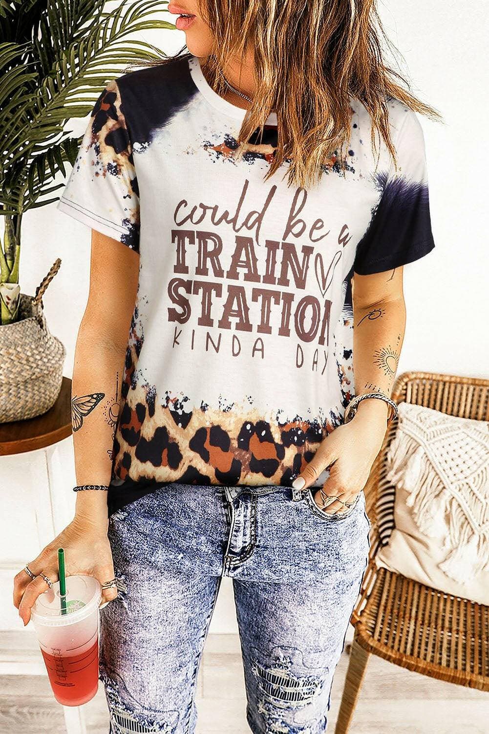 Train Station Vibes Round Neck T-Shirt - Love Salve 