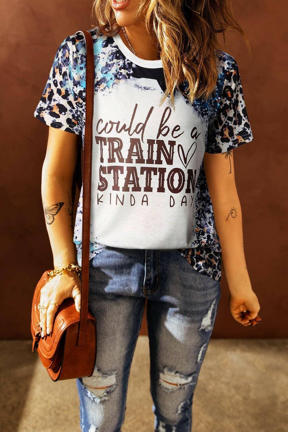 Train Station Vibes Round Neck T-Shirt - Love Salve 