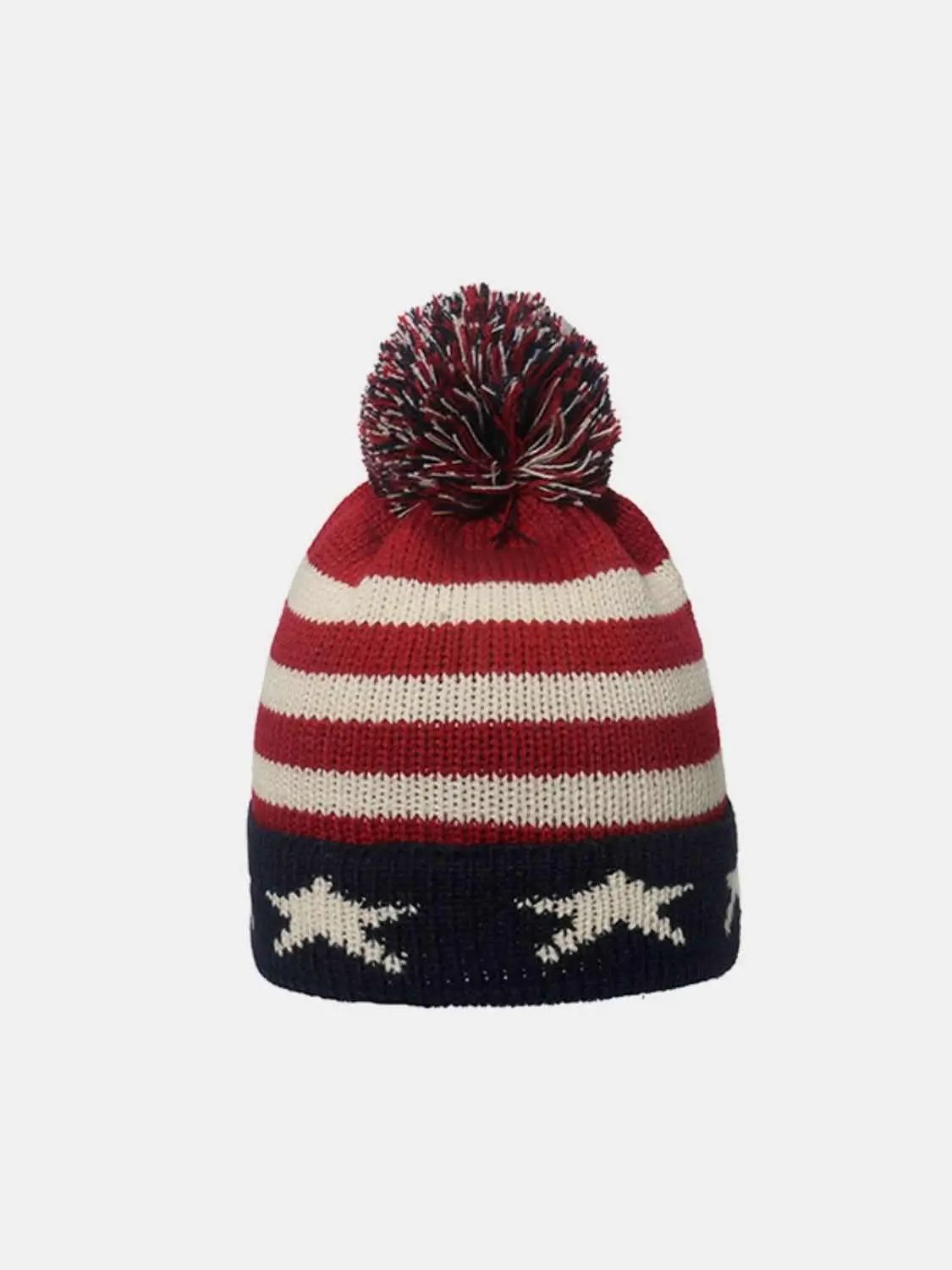 Knit hat with US flag design - Love Salve 