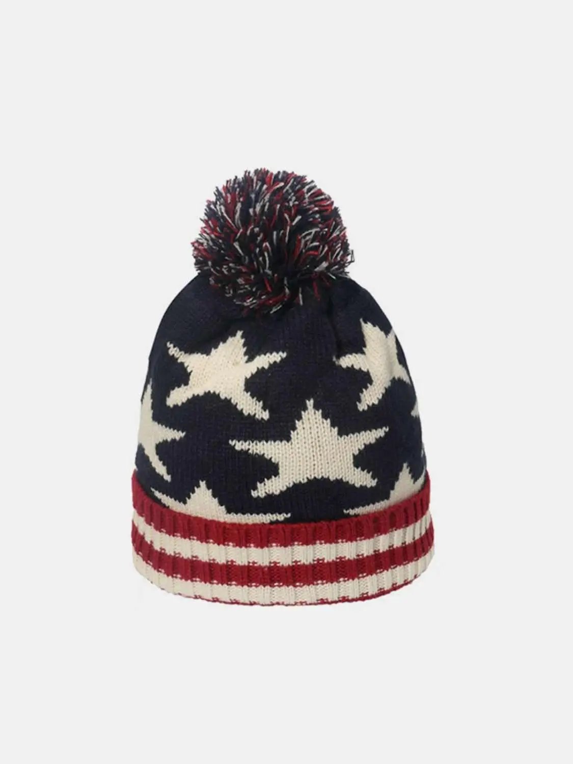 Knit hat with US flag design - Love Salve 