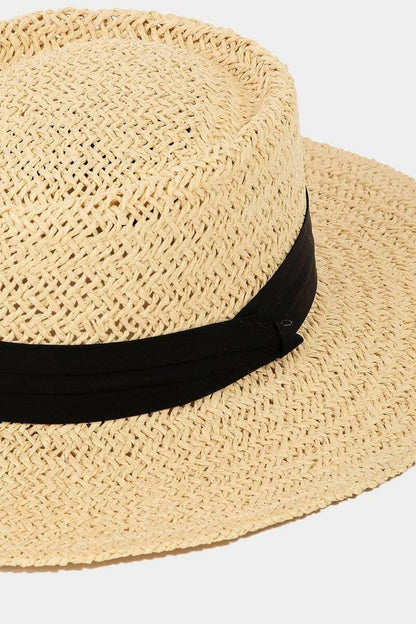 Stylish Braided Straw Pork Pie Hat - Elevate Your Summer Wardrobe - Love Salve 