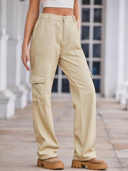 Cargo pocket denim trousers