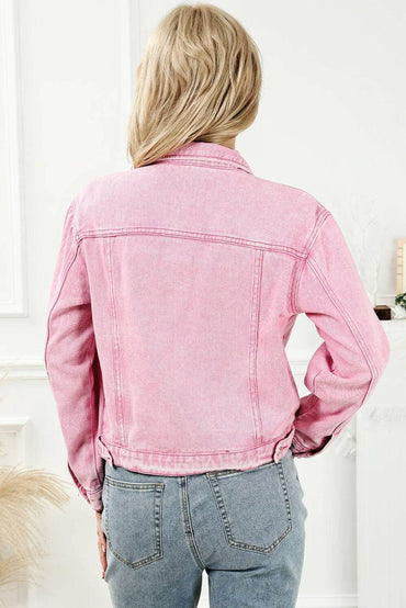 Denim Button-Up Jacket with Handy Pockets - Love Salve 