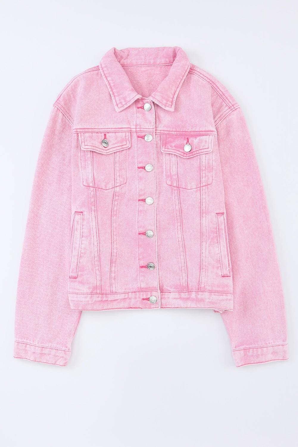 Denim Button-Up Jacket with Handy Pockets - Love Salve 