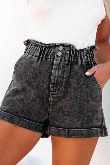 Paperbag Waist Denim Shorts with Stylish PocketsUpgrade Your Summer Wardrobe
Enhance your summer style with our chic and trendy Paperbag Waist Denim Shorts. Combining classic denim with modern design features, theLove Salve Paperbag Waist Denim Shortsjeans