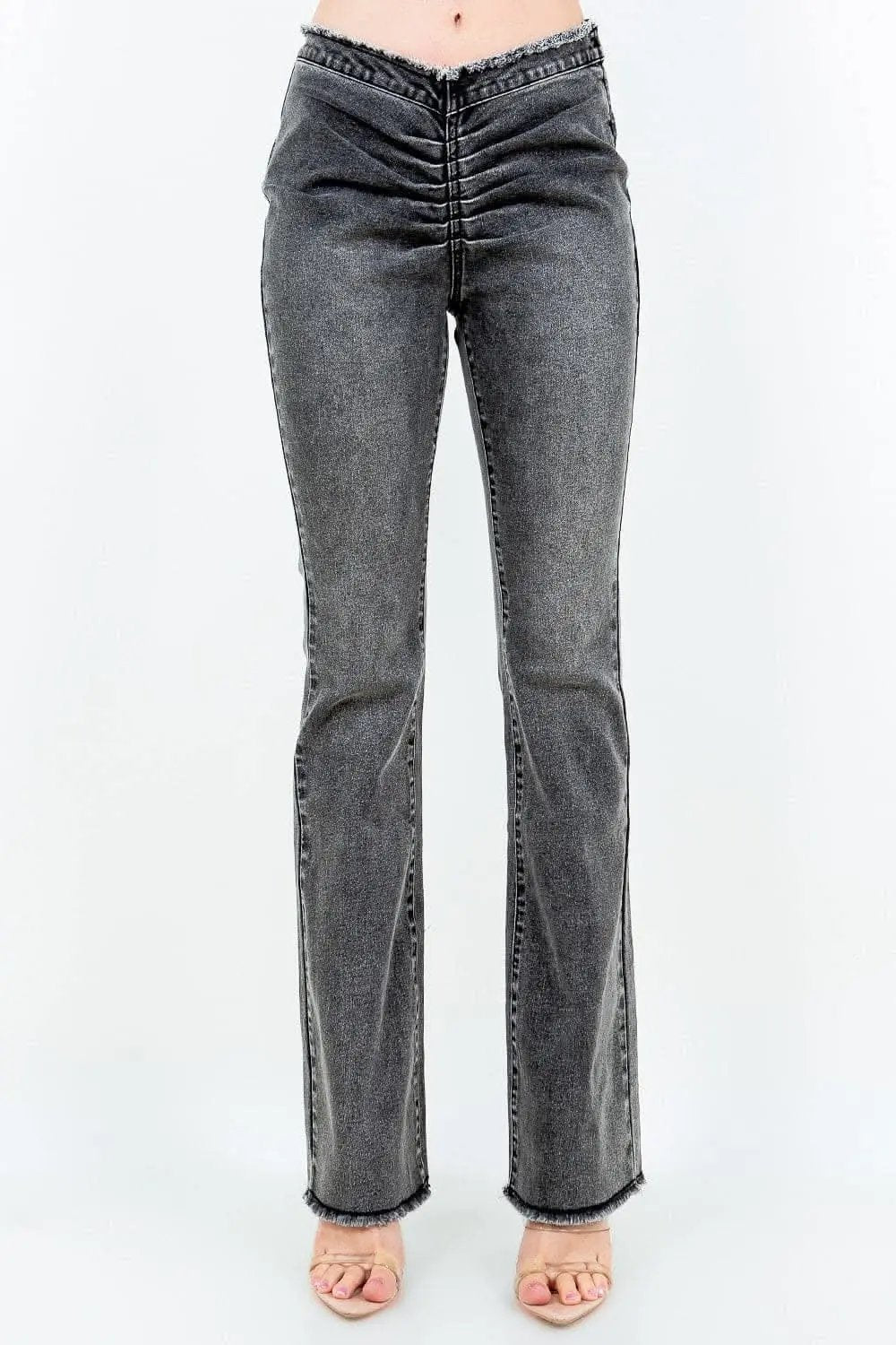 Chic v-cut ruched flare pants - Love Salve 