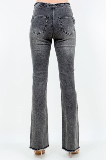 Chic v-cut ruched flare pants - Love Salve 