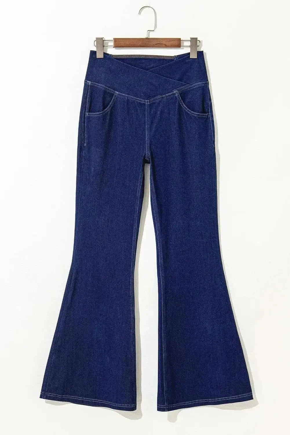 Asymmetric waist flare jeans - Love Salve 