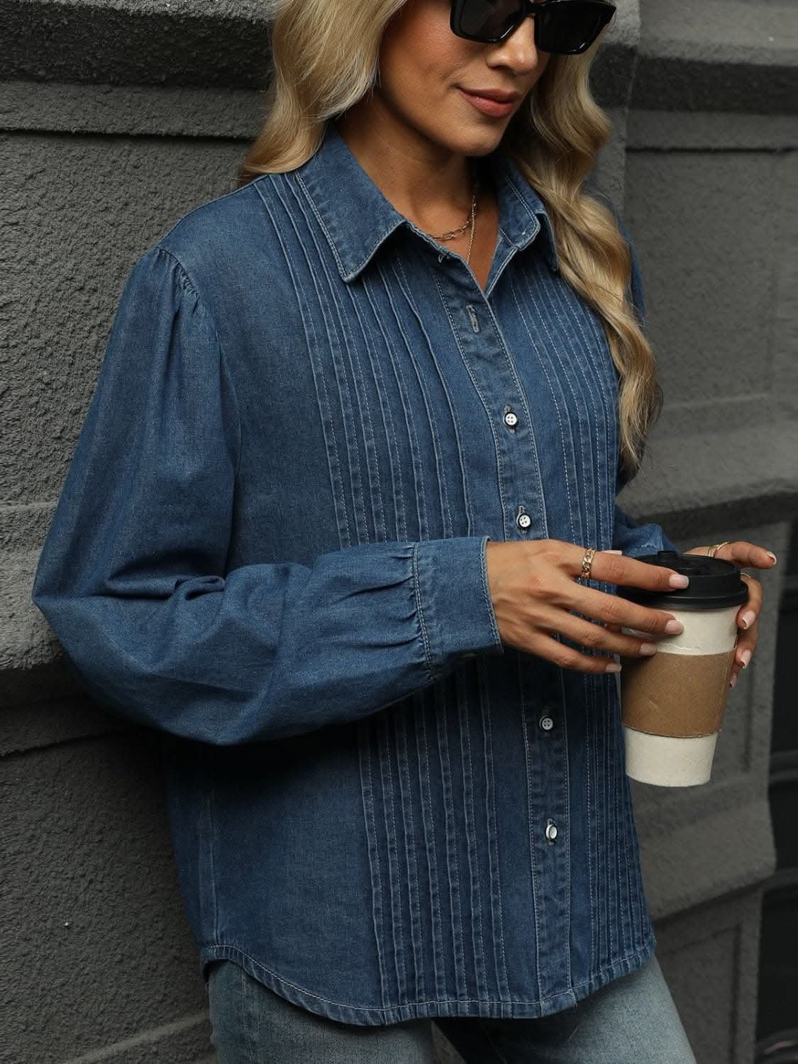 Classic denim button-down shirt - Love Salve 