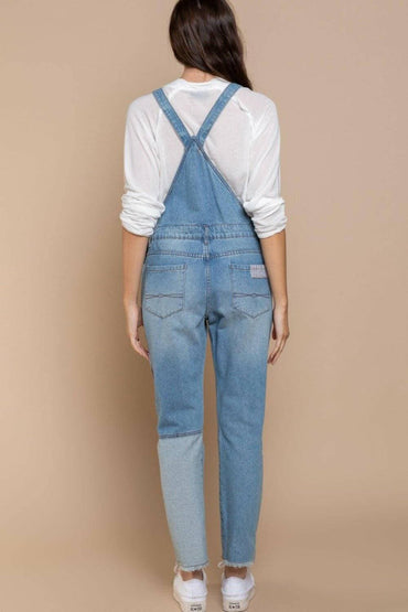 Trendy zip-front denim overalls for a modern look